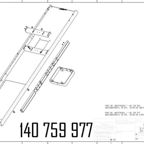 140759977 - DISTANCE PROFILE 50 COMPL.. SK700 OR EINF. POWDER COATED.